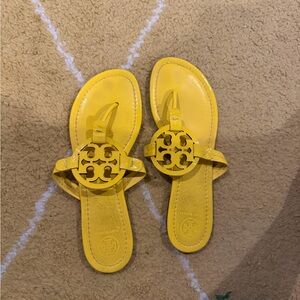 Tory Burch Bright Yellow Patent Miller Thong Sandals